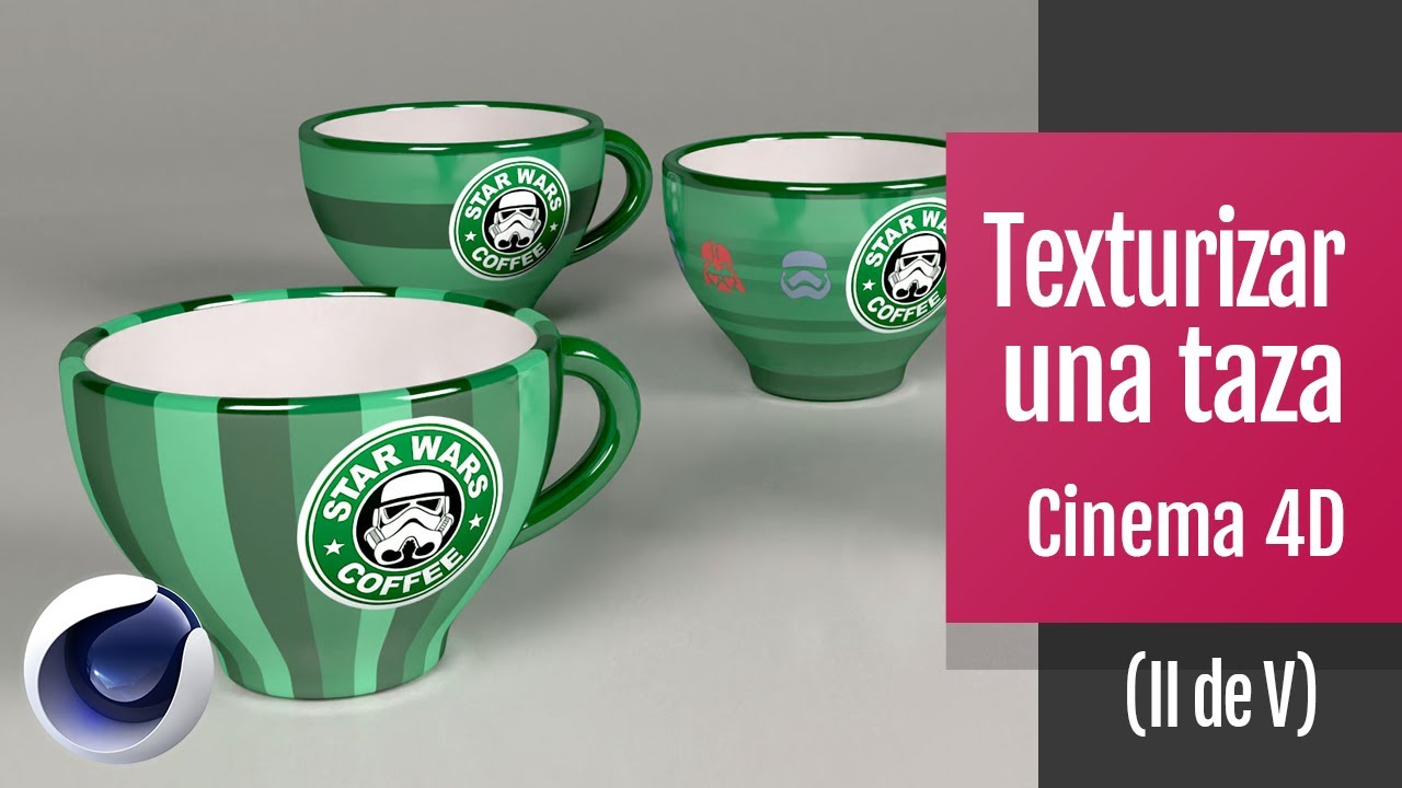 Escena de una taza. Texturizado en Cinema 4D (2 de 5)