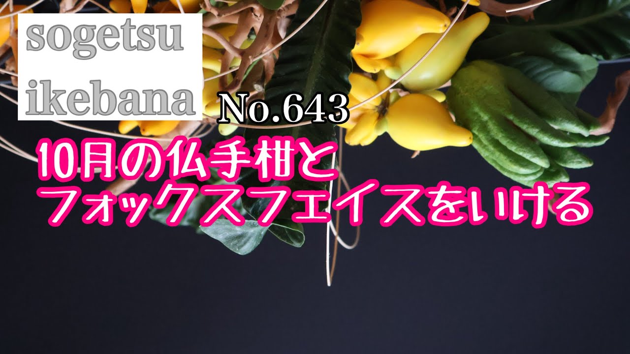 10月の仏手柑とフォックスフェイスをいける　No.643