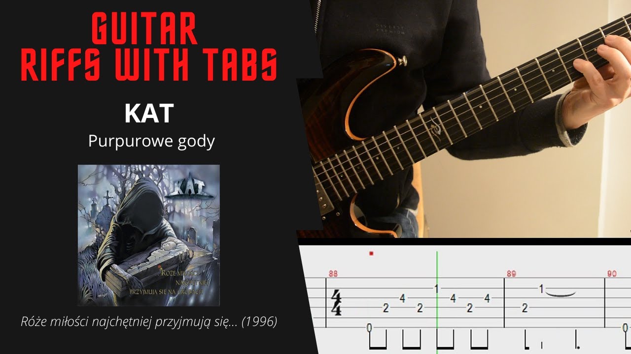 Kat - Purpurowe gody - Guitar riffs with tabs / cover / lesson