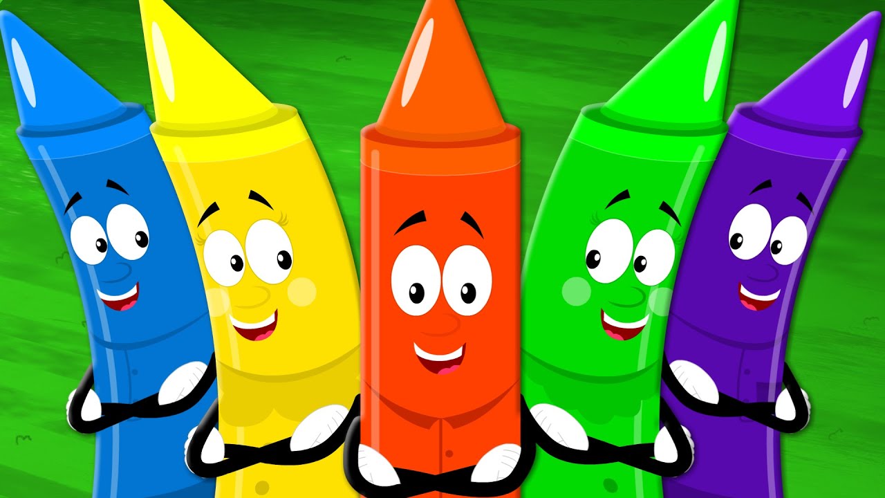 Five Little Crayons | Learn Colors | Nursery Rhymes For Kids And Childrens | Baby Songs
