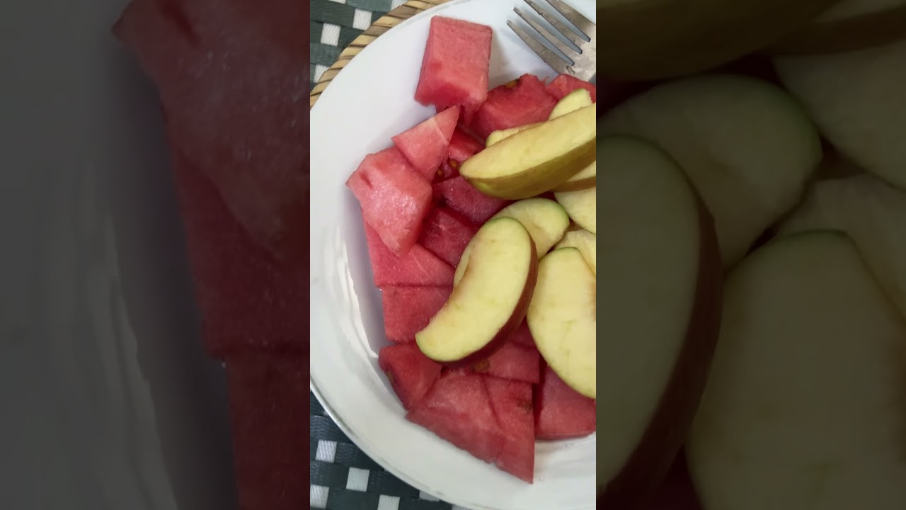 Watermelon and apple. 