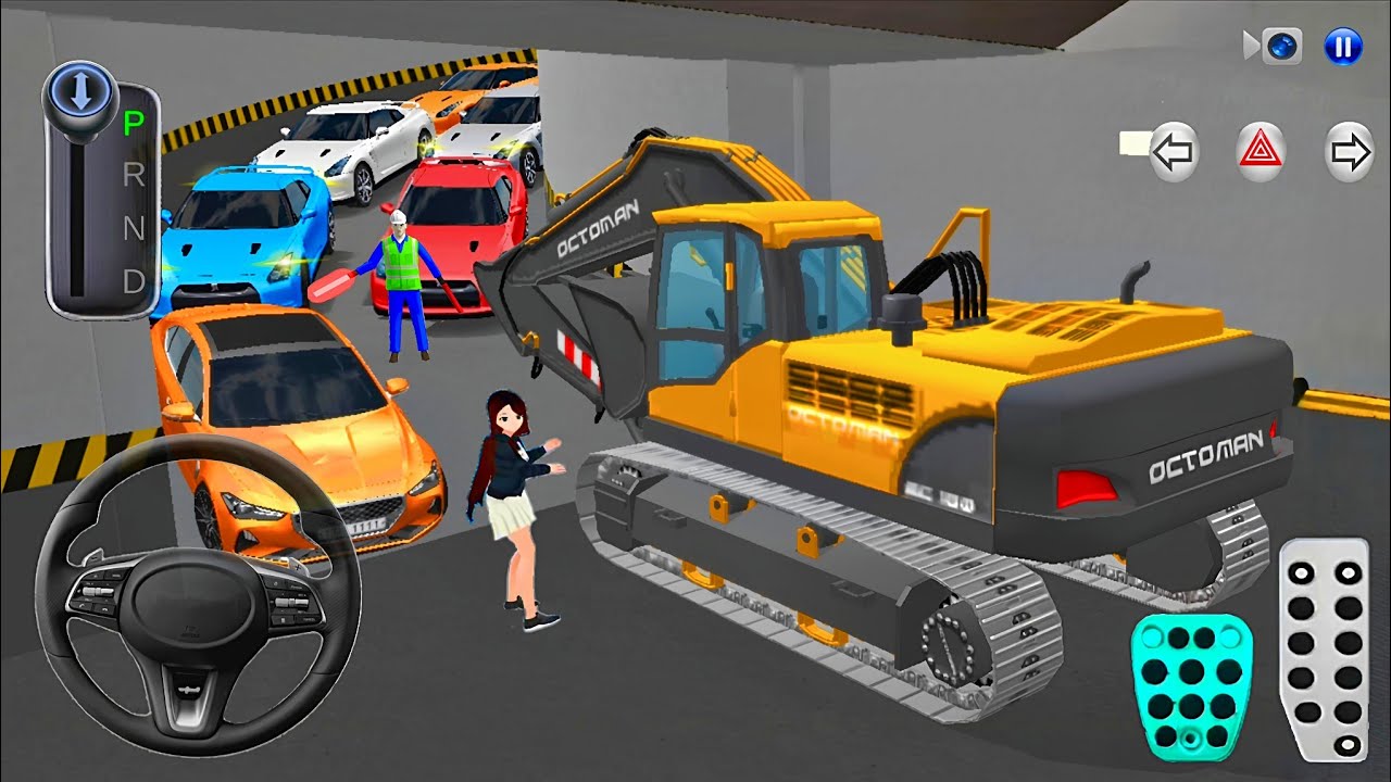 Heavy Excavator Stuck in Parking Garage with Supercars🚘🚧 3D Driving Class 2025 - Android Gameplay🎮