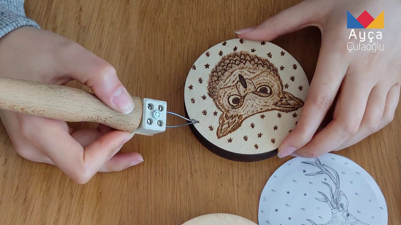 Ahşap Yakma Sanatı | Pyrography | Porland Forest Desenleri | Bardak Altlığı | DIY