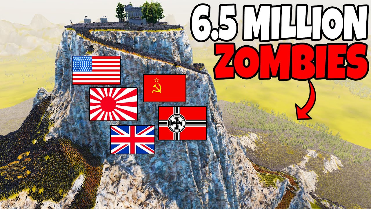 Every WW2 Army Mountain FORTRESS vs 6.5 MILLION ZOMBIES! - UEBS 2: Ultimate Epic Battle Simulator 2