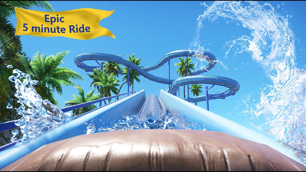 5 Minute Water Roller Coaster Ride Countdown Timer with Music!