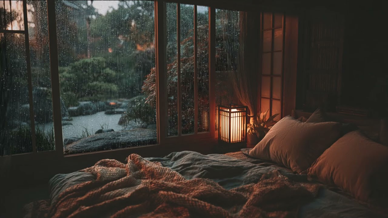 A Quiet Room Filled with Gentle Rain Sounds, Perfect for Relaxation and Sleep