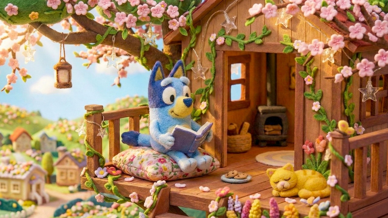 Bluey’s Cozy Spring Treehouse 🌸🌿 Relaxing Jazzy Lofi for Work & Stress Relief