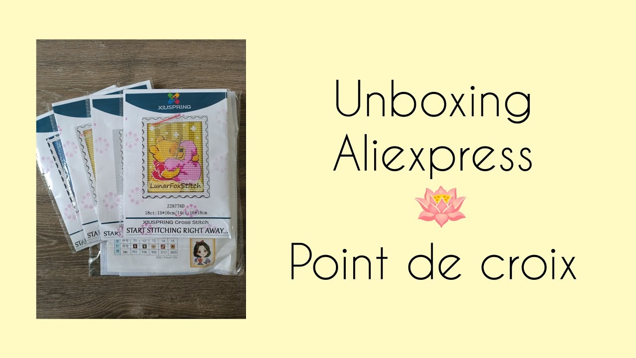 🪷 #unboxing #aliexpress 🪷 de petites mignonneries timbrées 😜💖#pointdecroix #crossstitch