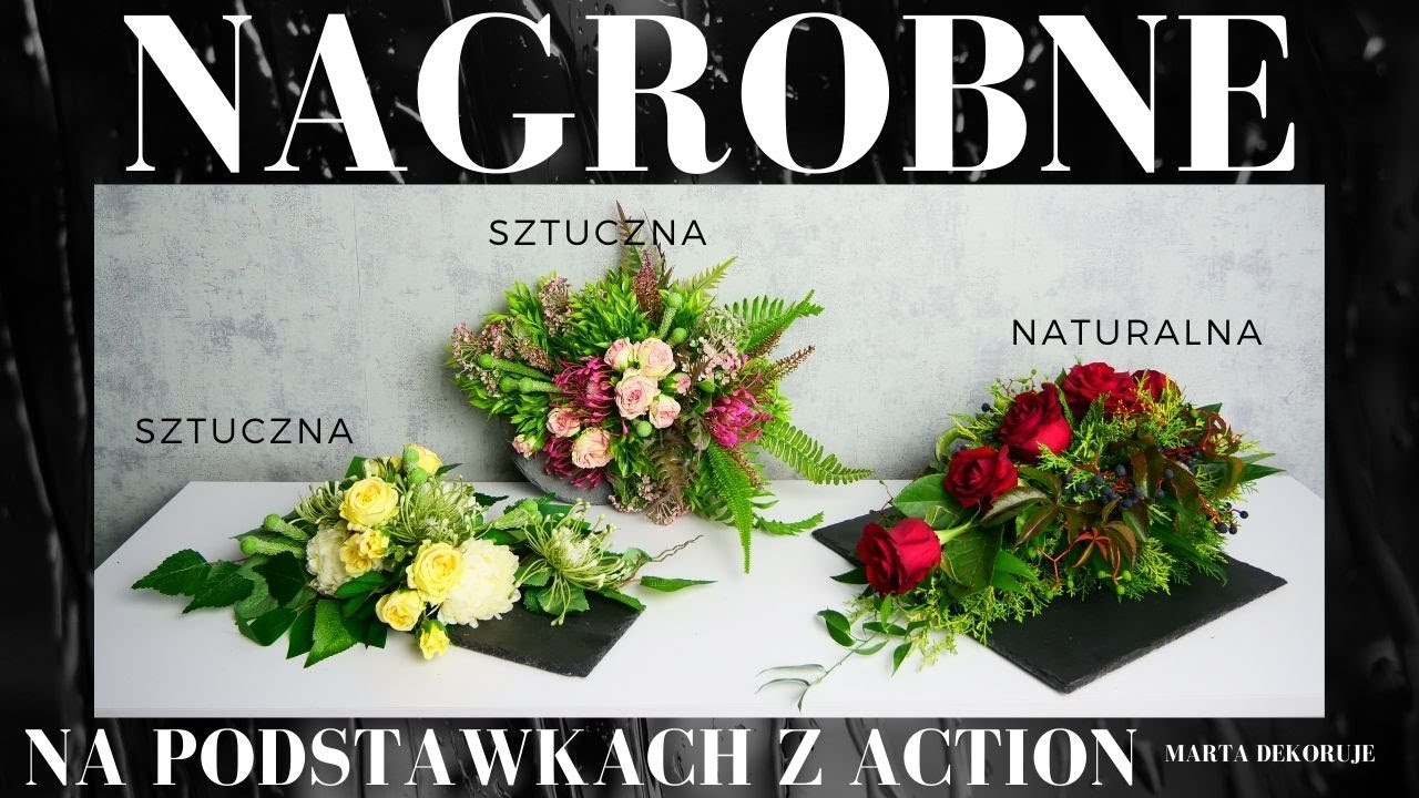 NAGROBNA DEKORACJA NATURALNA I SZTUCZNA // DIY // NA DESCE Z ACTION // PROSTE I SZYBKIE WYKONANIE