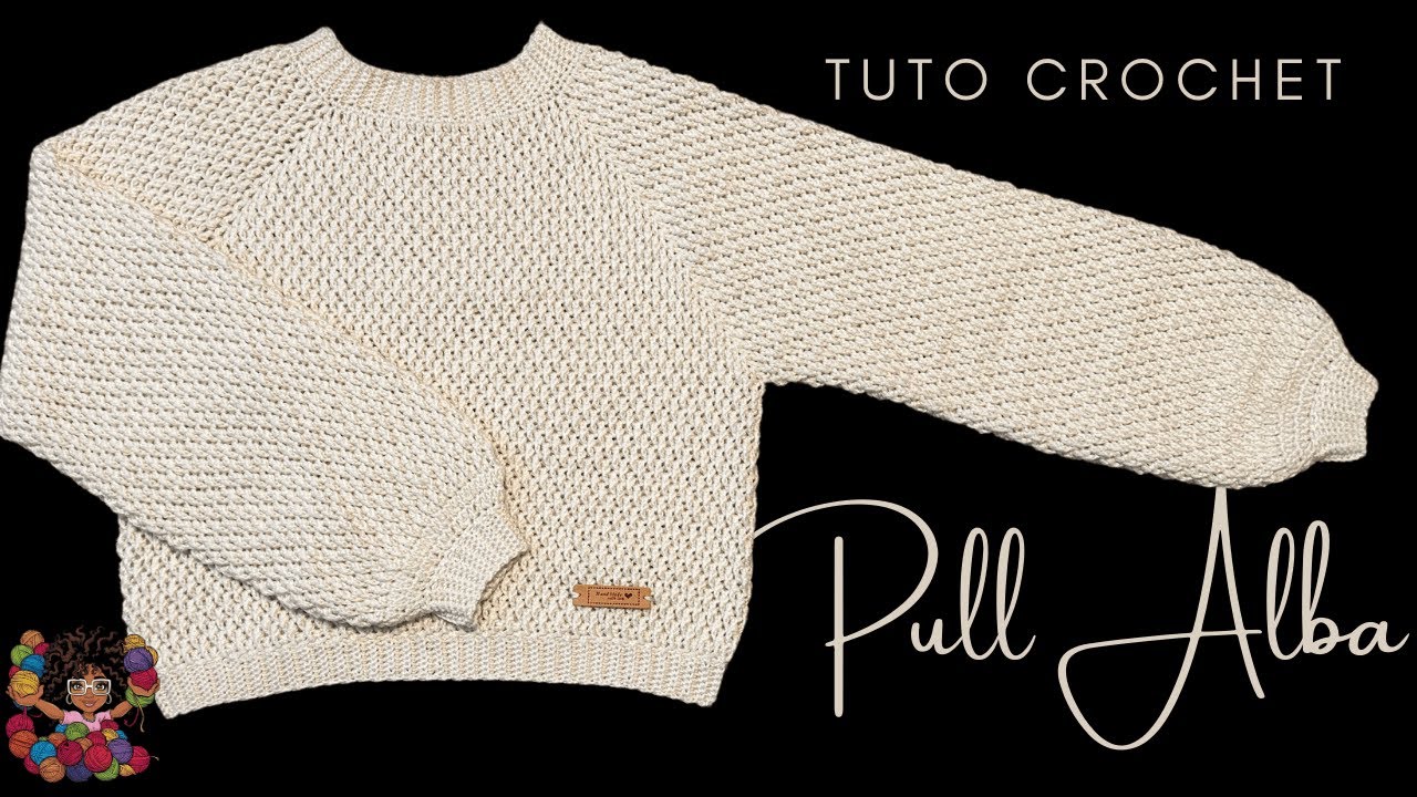 PULL MIXTE ALBA (Alpin Stitch) - TUTO CROCHET (English Subtitles avalaible)