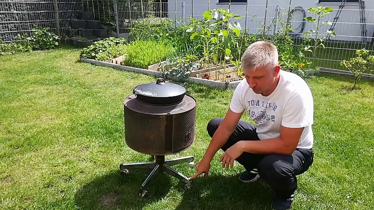 Вертел,тринога и печь из стиральной машины своими руками