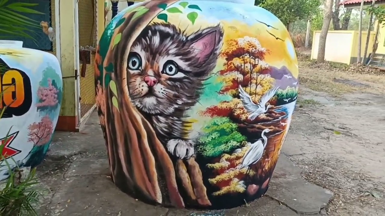 งานวาดจิตรกรรม วัดเกาะเสือศรัทธาธรรม ประจันตคาม ปราจีนบุรี