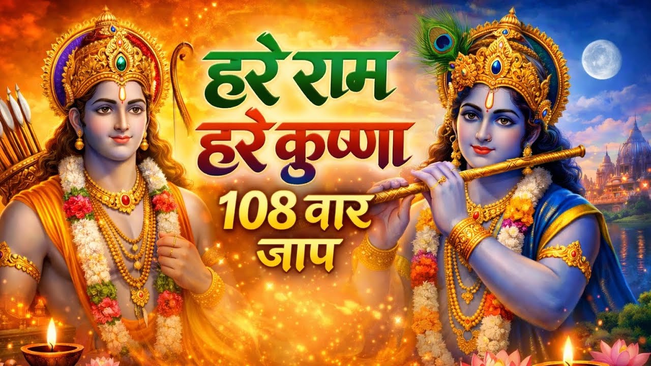 Hare Ram Hare Krishna 108 Jaap | Mahamantra Ram Krishna Chanting #harekrishna #harerama #meditation 