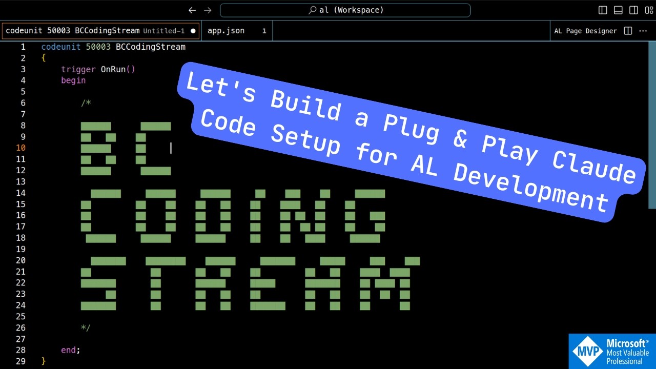 Let's Build a Plug & Play Claude Code Setup for AL Development - The Business Central Coding Stream