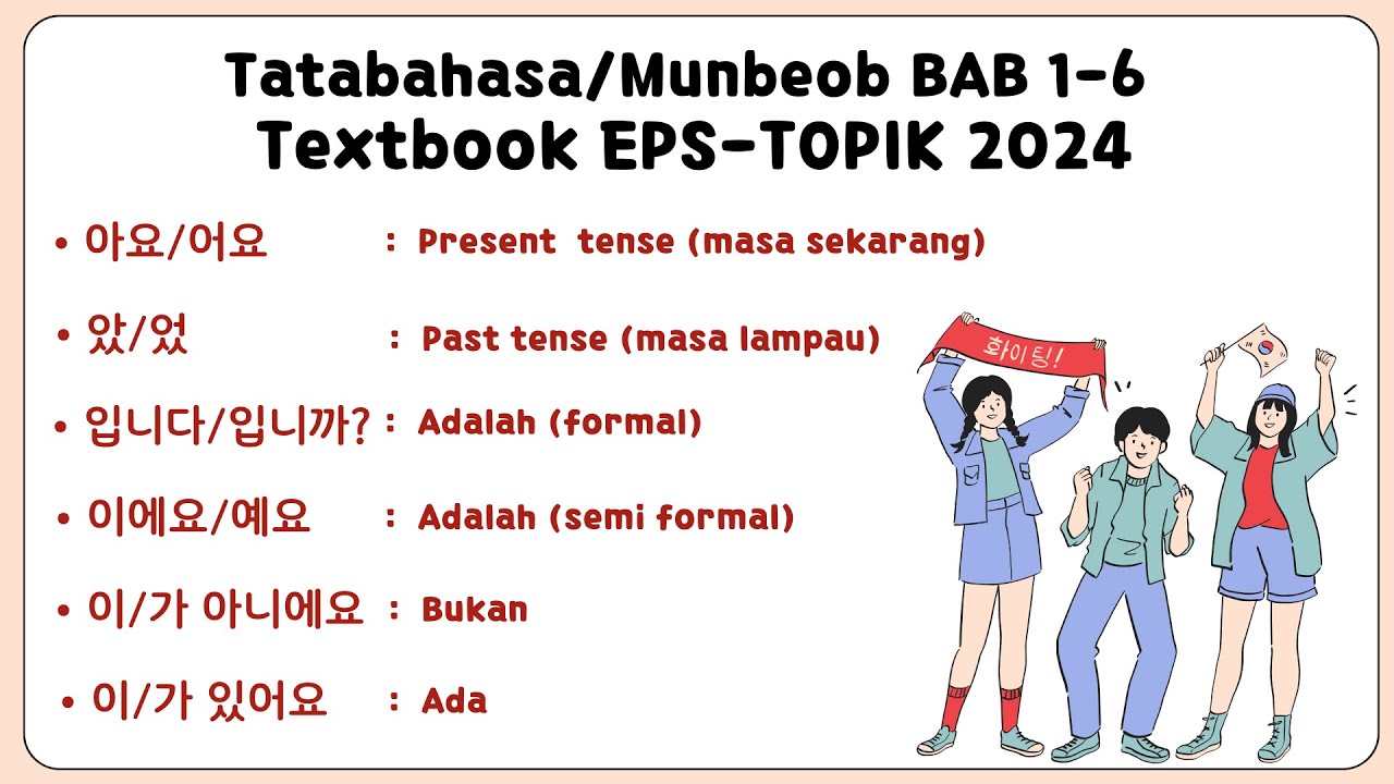 Tata bahasa/Grammar/문법 Bahasa Korea - Textbook EPS TOPIK Bab 1-6