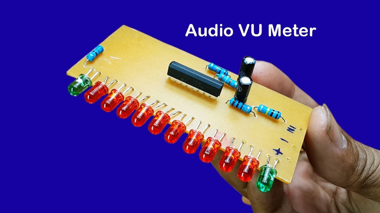 How to make 12 Dot LED Audio Level Meter driver circuit using IC AN6884