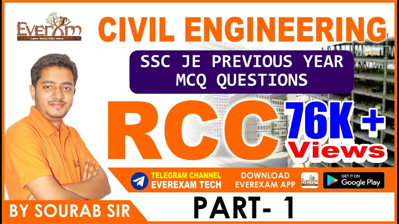 CIVIL ENGINEERING SSC JE PREVIOUS YEAR MCQ QUESTION R.C.C (PART-1) 