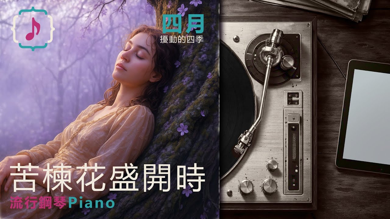 苦楝花盛開時｜完整版｜擾動的四季：四月篇｜♪ 流行鋼琴 Piano【女聲版｜中文(台灣) 字幕(CC)】