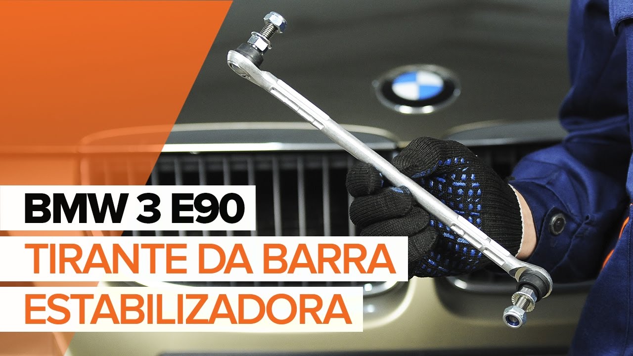 Como substituir a tirante da barra estabilizadora dianteira no BMW 3 E90 TUTORIAL | AUTODOC