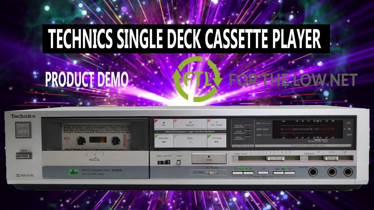 Technics RS-M235X Single Cassette Deck Player 2 motor MX Head DBX Product Demonstration