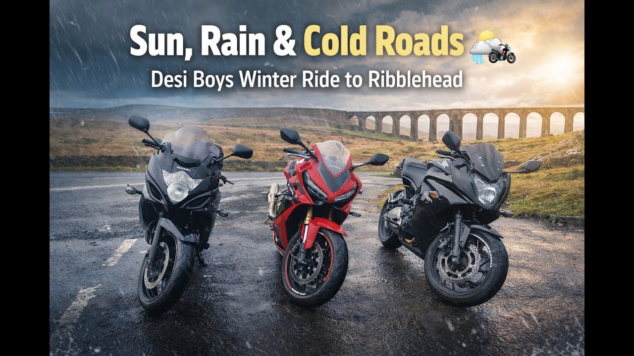 Sun, Rain & Cold Roads 🌦️🏍️ | Desi Boys Winter Ride to Ribblehead
