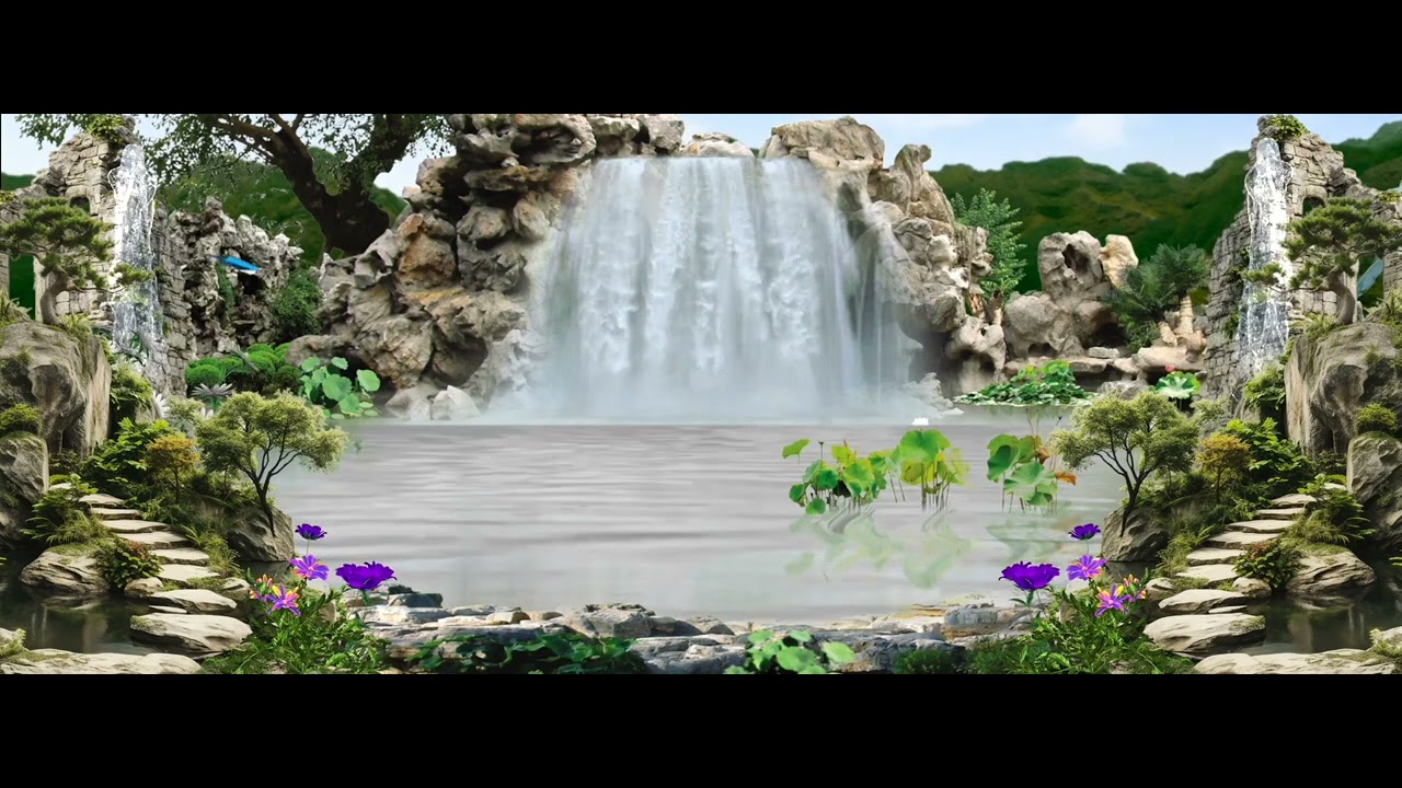 Wedding waterfall background #weddingbackgrounds #waterfall #wildlife #gardenwedding #wedding