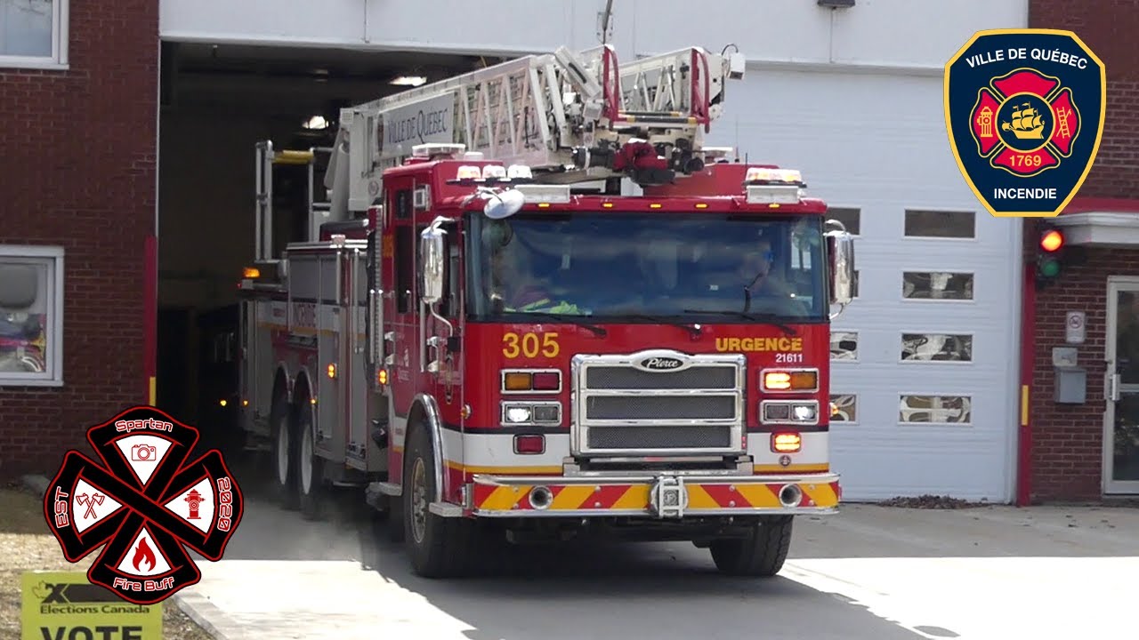 Québec City l SPCIQ quint 305 responding to fire alarm