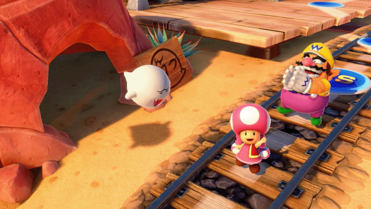 Super Mario Party Jamboree - Toadette vs Monty Mole vs Shy Guy vs Goomba - Western Land