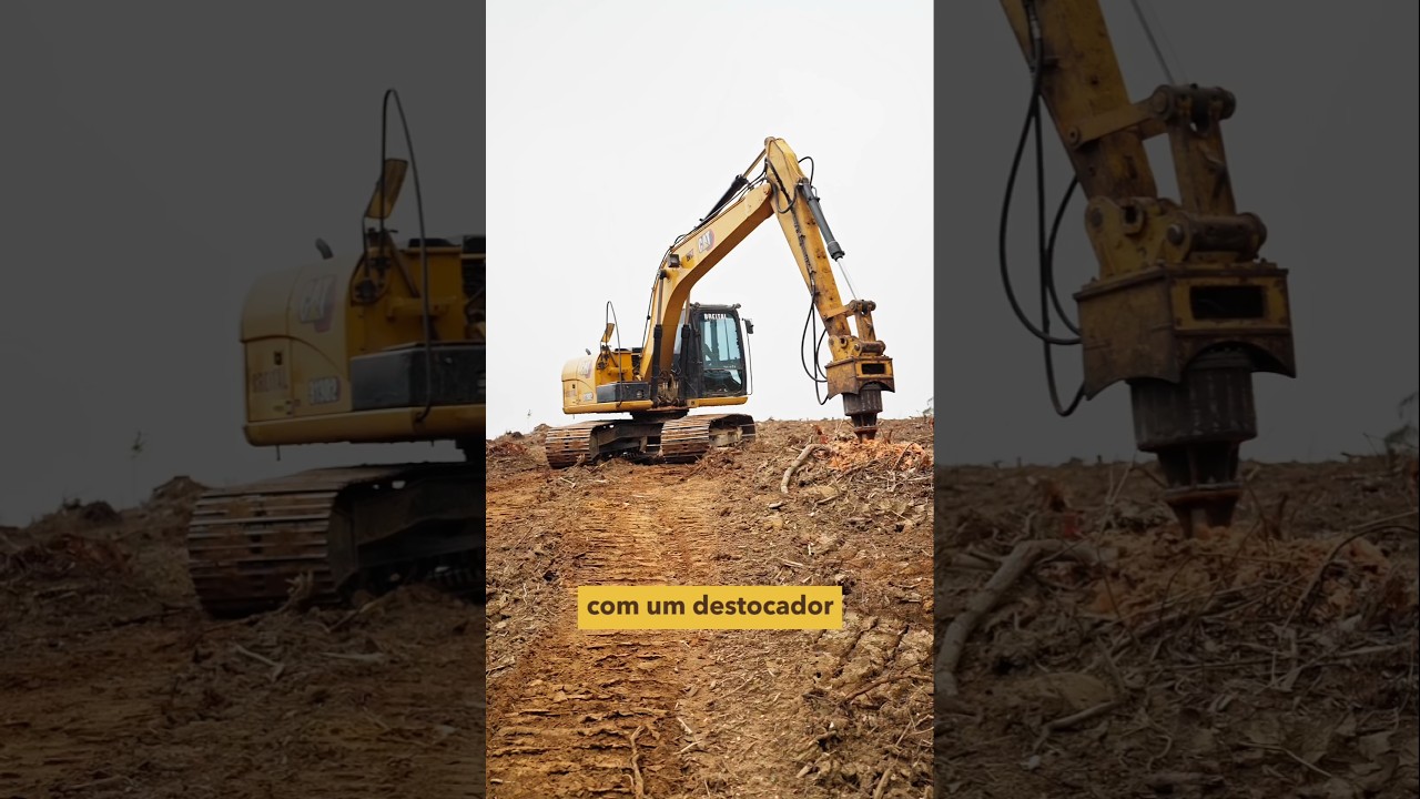 Como eliminar tocos com precis&atilde;o e preservando a camada do solo !! #destoca #escavadeira #eucalipto
