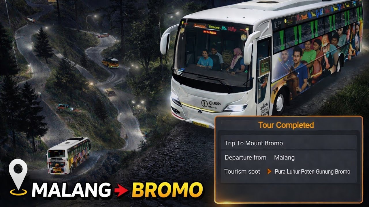 Dangerous Hill Drive With Passengers🚌Malang ToBromo Tour In Bus simulator indonesia#bussidindonesia 