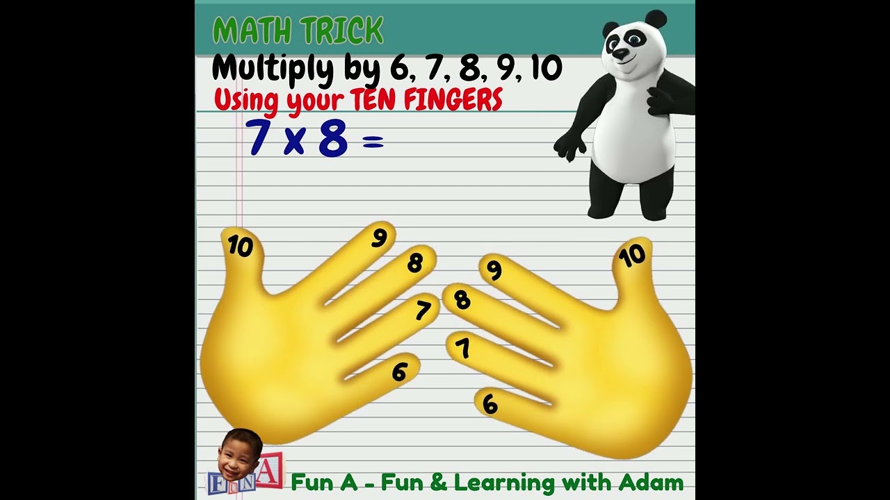 Multiply By 6,7,8,9, & 10 - USING YOUR FINGERS (MATH TRICK) #short #shorts #shortvideo #shortsvideo
