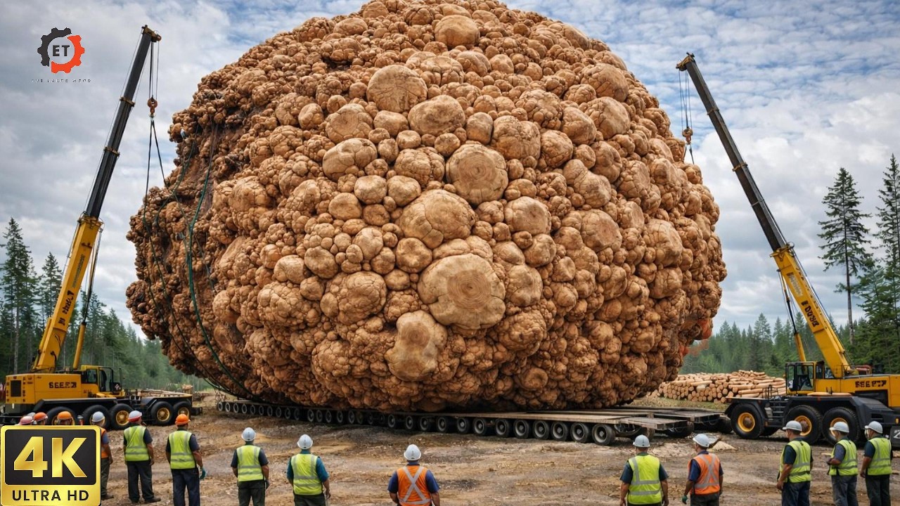 $50,000 Giant Tree Stump Turned Into a One-of-a-Kind Wooden Table | Extreme Wood Processing