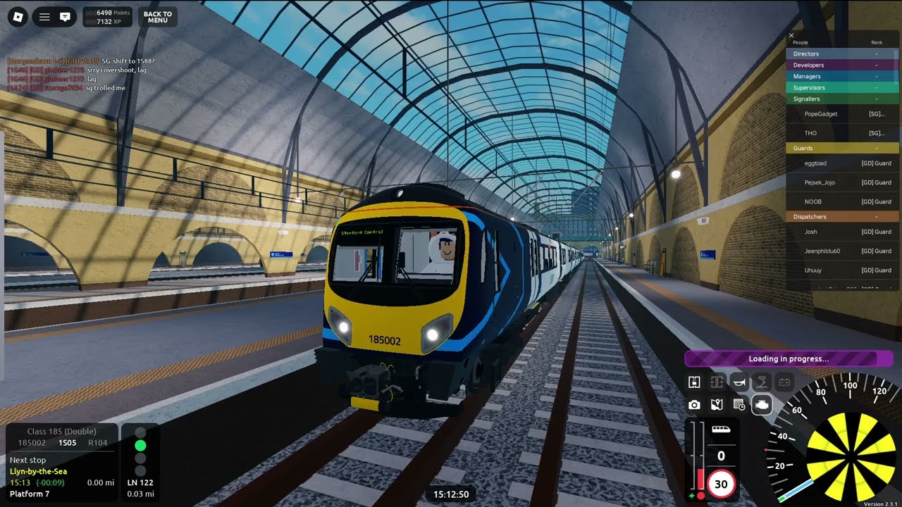 【SCR v2.3.1 Semi-fast】SCR R104 Llyn-by-the-Sea → Stepford Central (Class 185/0 (Double)) Roblox