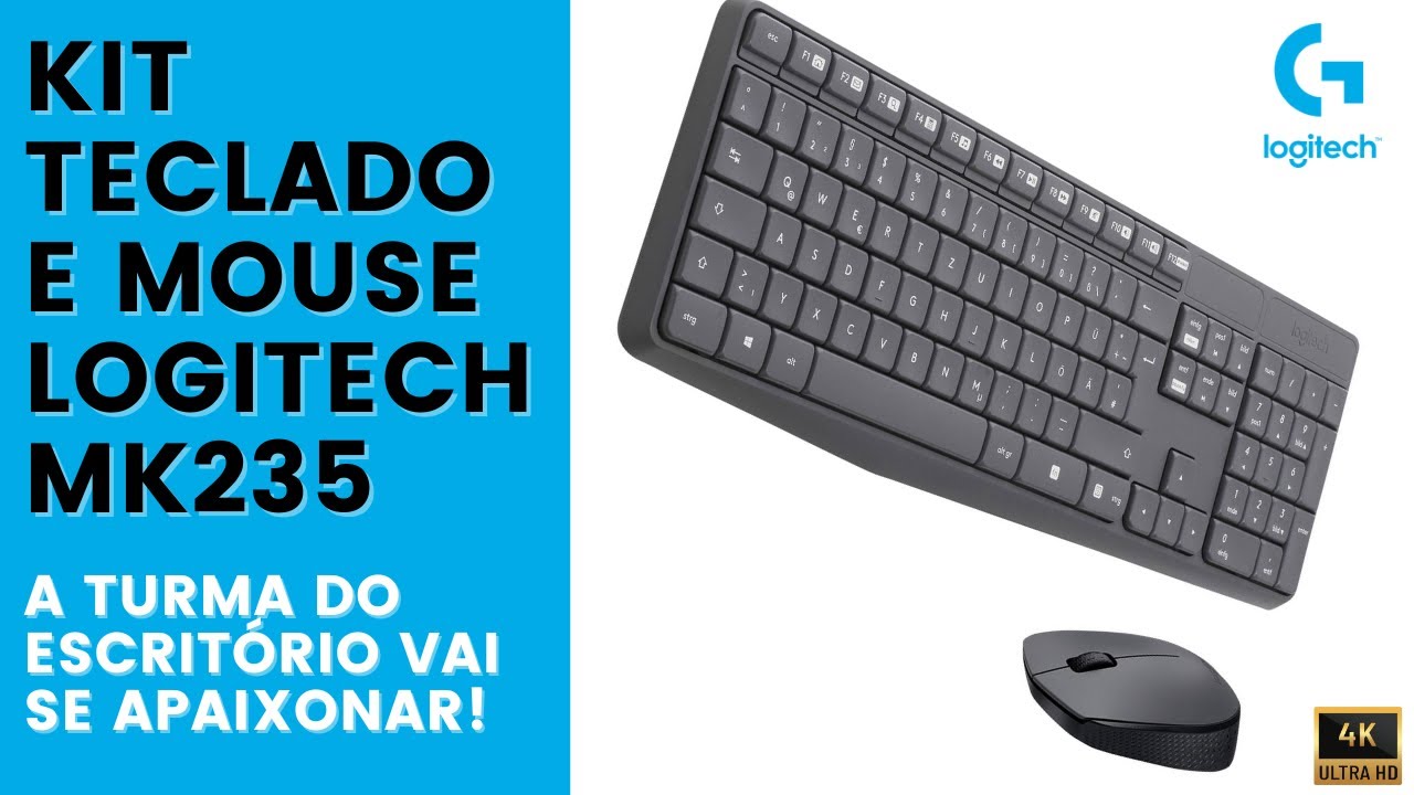 Kit Combo LOGITECH Teclado MK235 e Mouse M170 Wireless (Sem fio) | Um dos MELHORES para escritório!