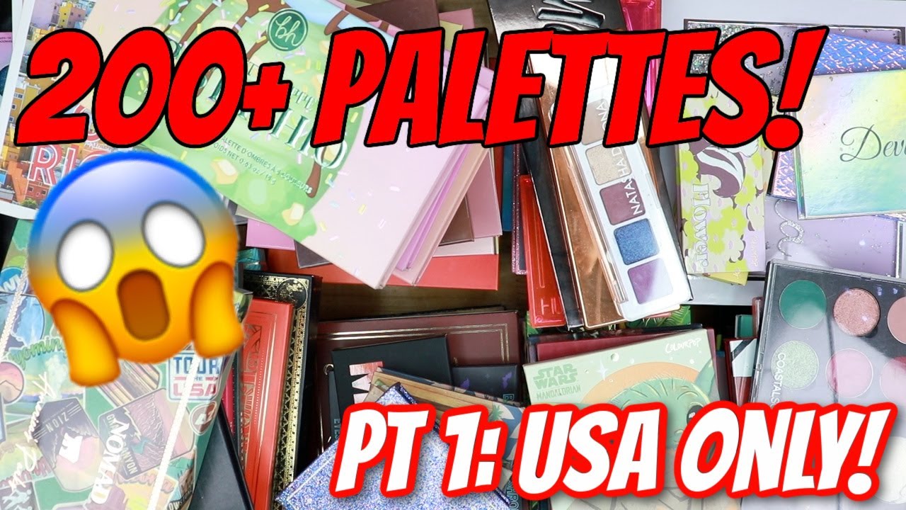 MASSIVE Eyeshadow Palette Collection & DECLUTTER | OVER 200 PALETTES!! | PT 1 American Brands