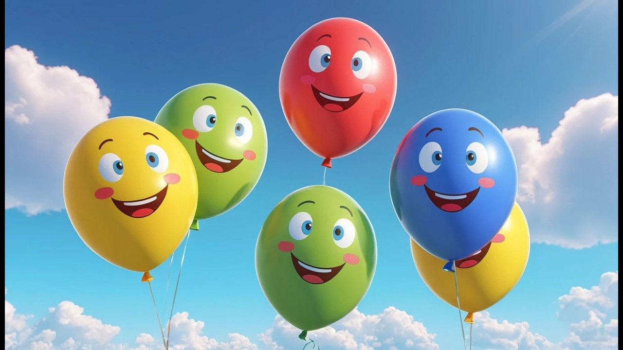 Four Little Balloons Bounce Bounce Bounce | Colorful Party Song & Nursery Rhymes