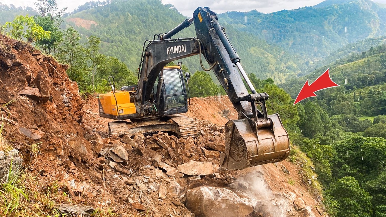 Most Risky Mountain Road Construction Ever Recorded | Excavator Planet