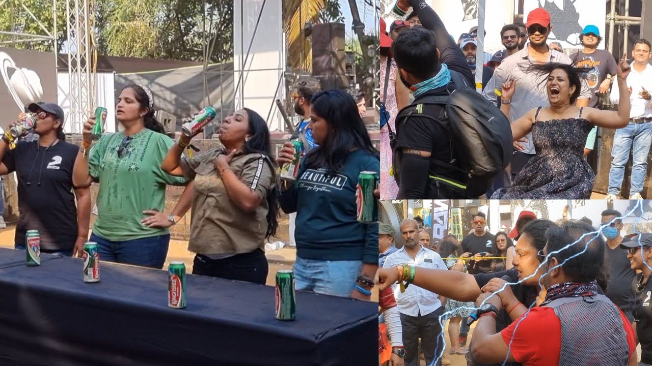 Женский конкурс по распитию пива 🍺 #ridermania2022 #goa #женщины #пиво #челлендж