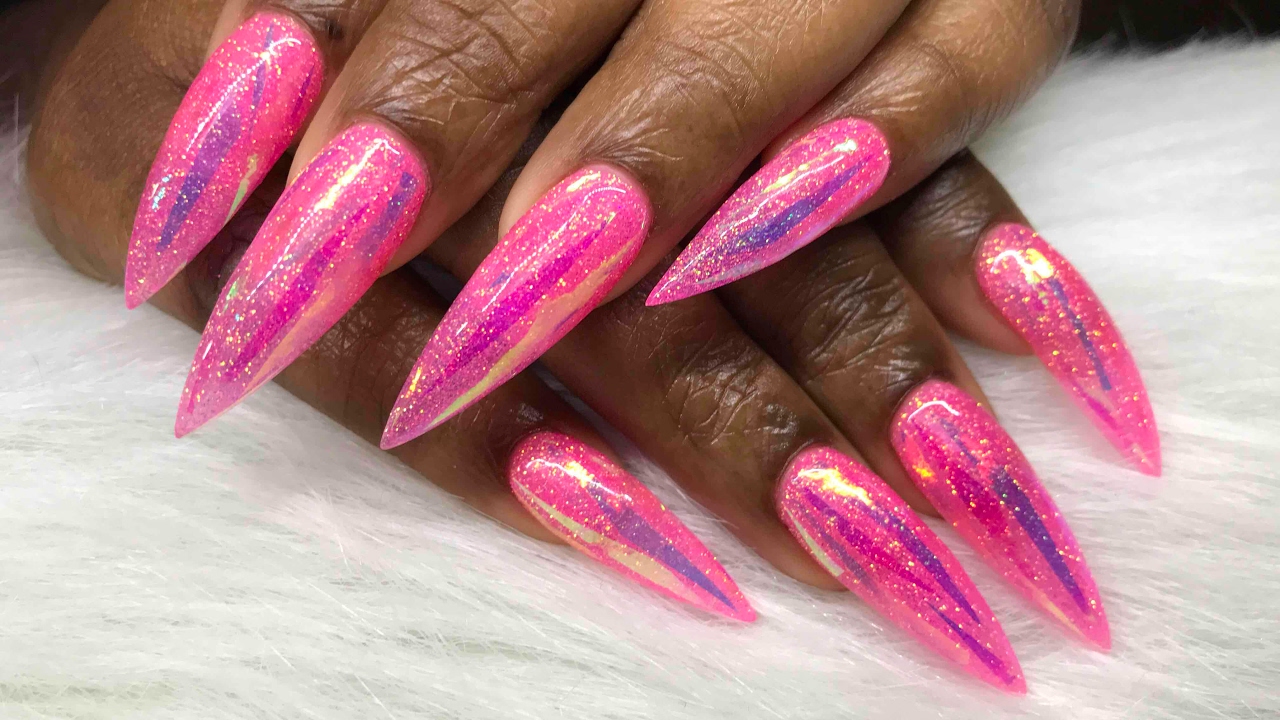 Watch Me Work: Neon Pink Iridescent Glitter w/ 