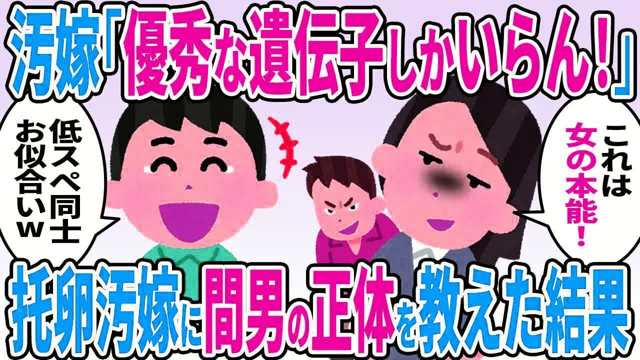 汚嫁「優秀な遺伝子しかいらん！」→托卵汚嫁に間男の正体を伝えた結果【2ch修羅場スレ】【ゆっくり解説】