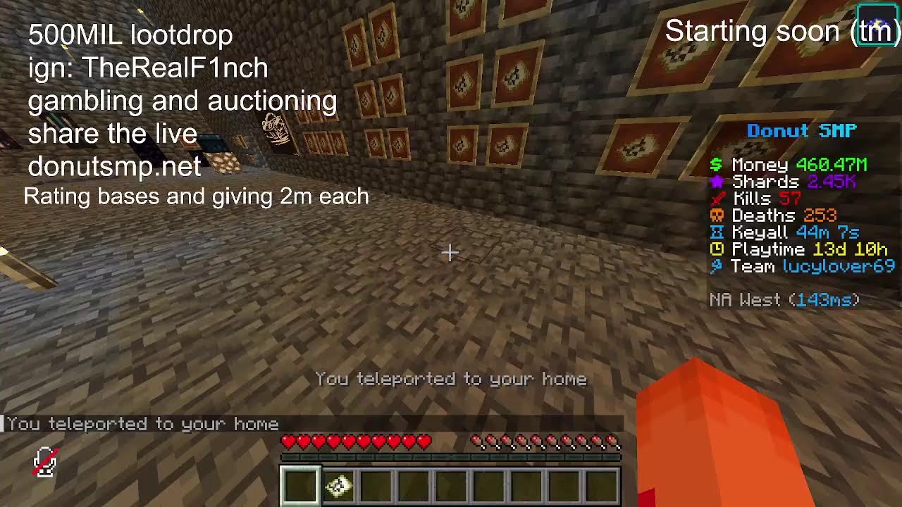 LIVE DONUT SMP RATING BASES 10M PER BASE ALSO ELYTRA AUCTIONS AND 500MIL LOOTDROP