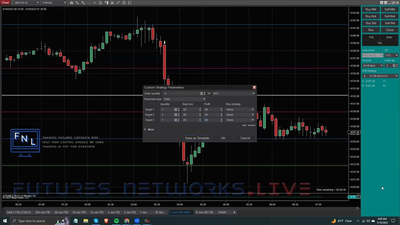 Multi Contract Trade Setup - NinjaTrader