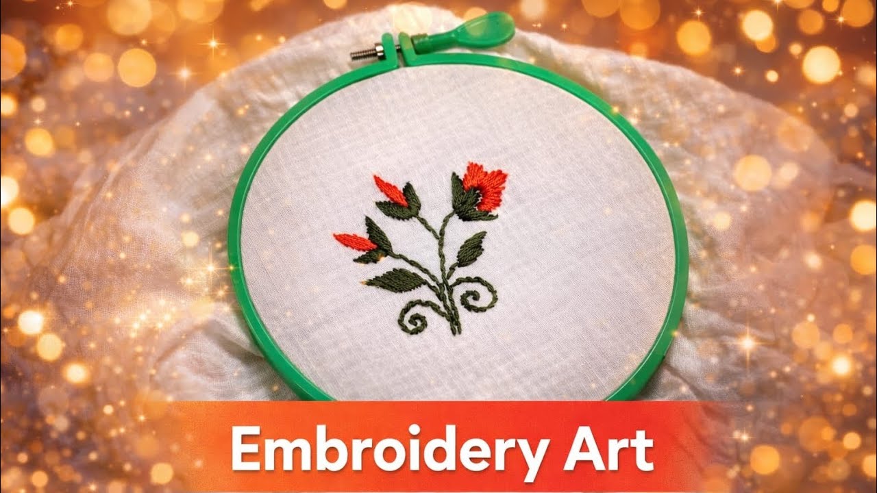Embroidery Style flower hand embroiding #handbroidery #embroidery #shortsfeed #art #embroiderylover