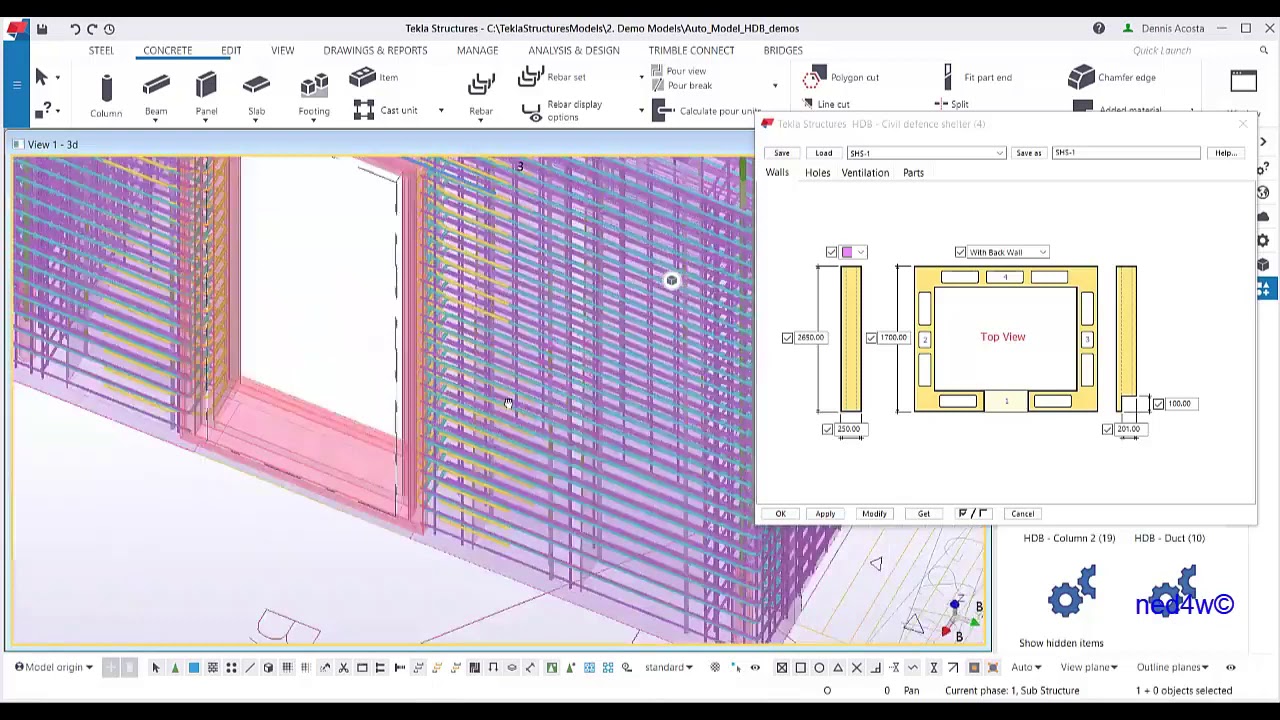 Singapore HDB Precast model with 3D reinforcement details in Tekla Structures
