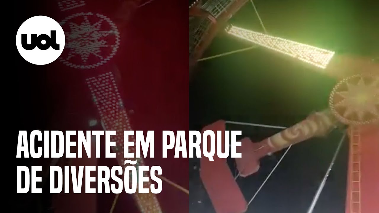 Peça de brinquedo cai em parque de diversões e fere dois em São Vicente (SP)