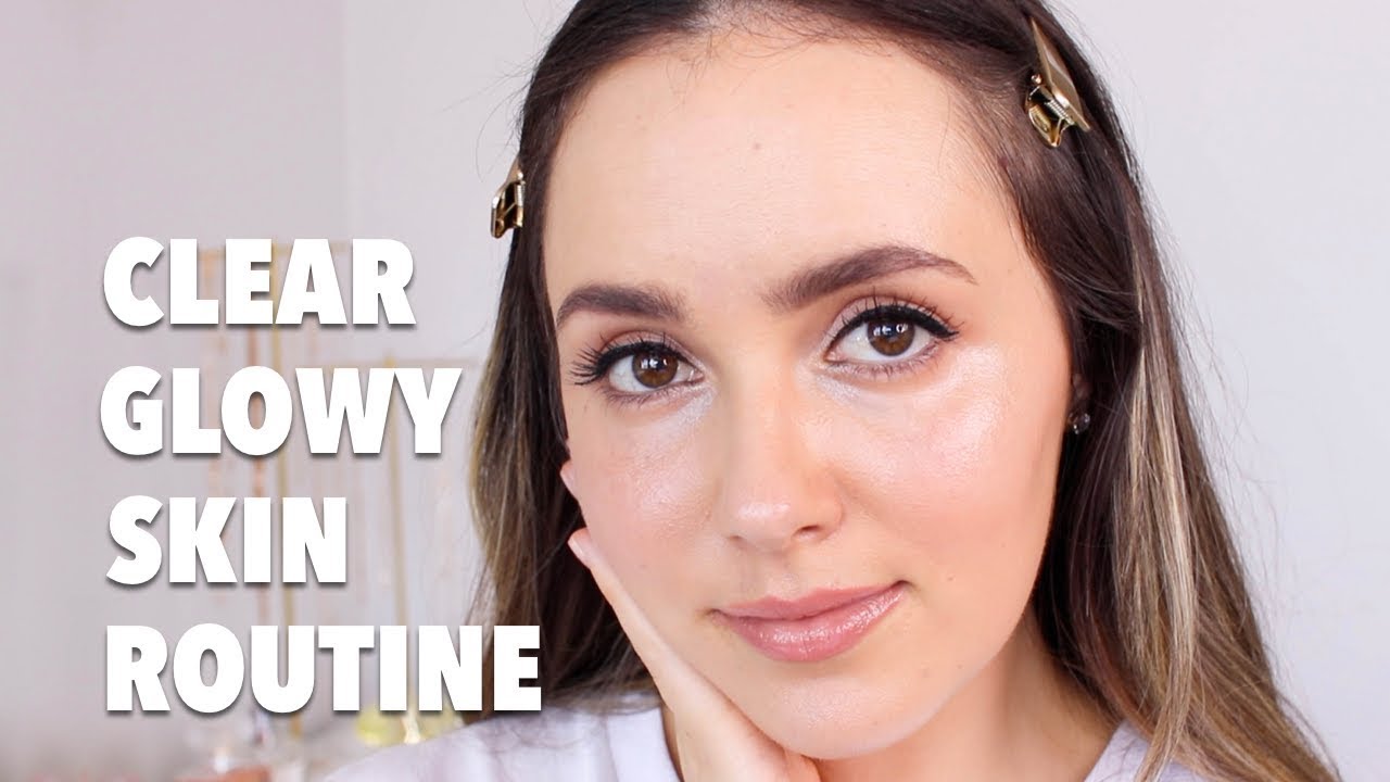 HOW I GOT CLEAR GLOWY SKIN (full routine) | skin smoothie recipe, makeup + skincare routines