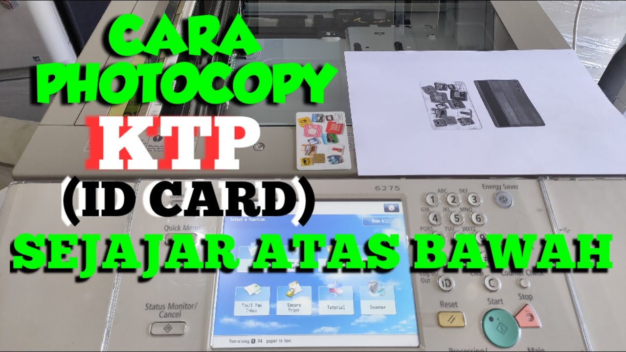 CARA PHOTOCOPY KTP (ID CARD) SEJAJAR ATAS BAWAH