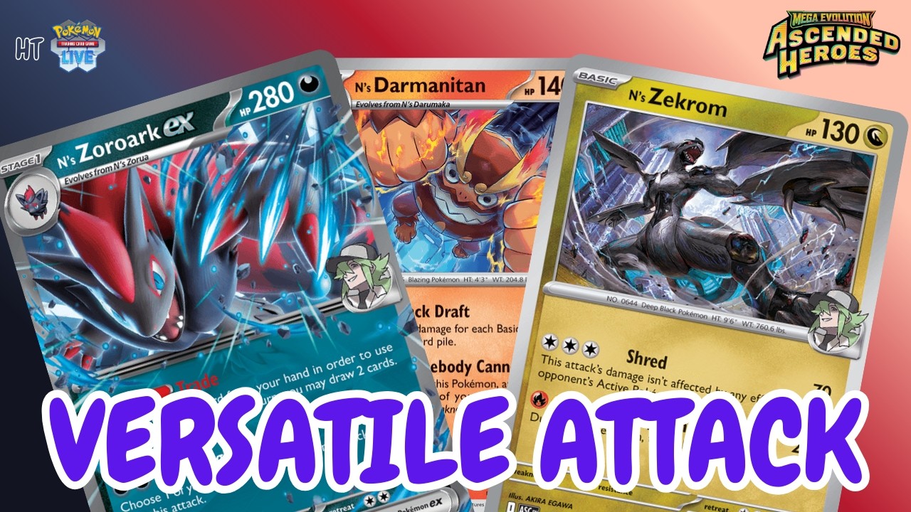 New Card for N's Deck! Mega Evolution! Ascended Heroes! Zoroark/Zekrom/Reshiram Decklist + Gameplay