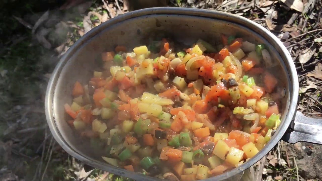 Veggie stew on Lixada wood gasifier stove.