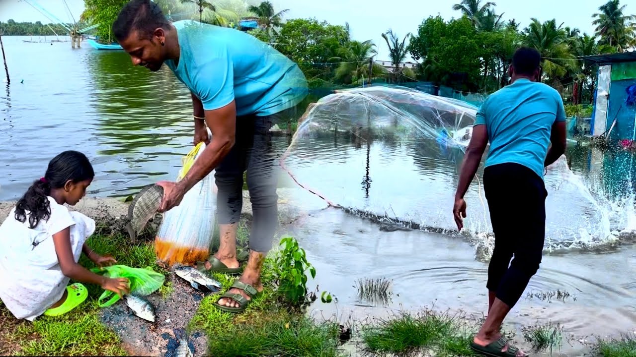 മഴ പെയ്താലും പെയ്തില്ലേലും വെള്ളത്തിനു ഇവിടെ ഒരു കുറവുമില്ല. .മീനിനും. ..village fishing